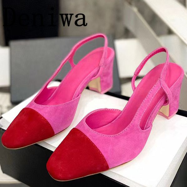 

height increasing shoes high heel women sandals round toe patchwork slingback ladies colorful summer outside vacation fashion sandalies 2305, Black;white