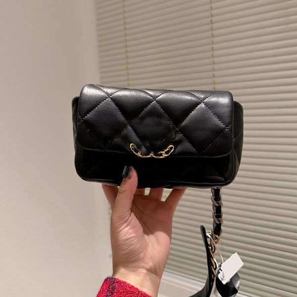 

womens designer 19 series crossbody fany pack bags lambskin real leather waist bust purse gold metal hardware matelasse chain handbag outdoo