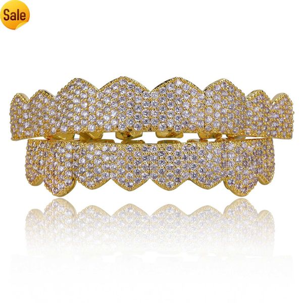

new hip-hop s925 silver 18k gold moissanite teeth rapper body jewelry grillz jewelry bracket for electroplated gold hip-hop teeth jewelry
