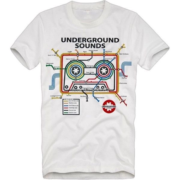 

men s t shirts kaus katun pria kasual mode pita kaset musik sekolah tua dj peta kereta bawah tanah atasan hip hop streetwear 230509, White;black