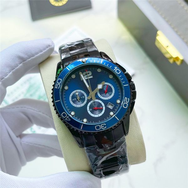 

watch quartz mens watches 42mm silver wristband waterproof all stainless steel wristband fashion designer wristwatch long7, Slivery;brown