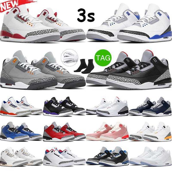 

2022 new men basketball shoes 3s racer blue triple white cement pine green georgetown hall of fame men sports traners sneakers