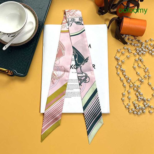 

hemres designer cravat new mulberry silk high edition h home small scarf binding bag handle decoration long strip thin narrow women's h, Black;purple
