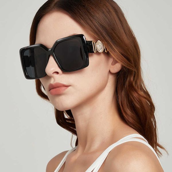 

chaopai square frame cover half face 2023 new fashion sunglasses women wide leg glasses men, White;black
