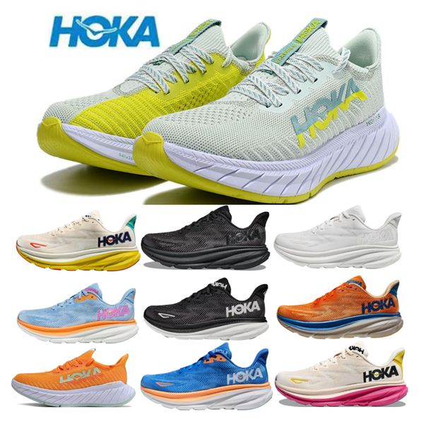 

hoka one running shoes hoka carbon x3 outdoor clifton 9 cushioning long distance shoes mens womens sneakers size 36-45, Black