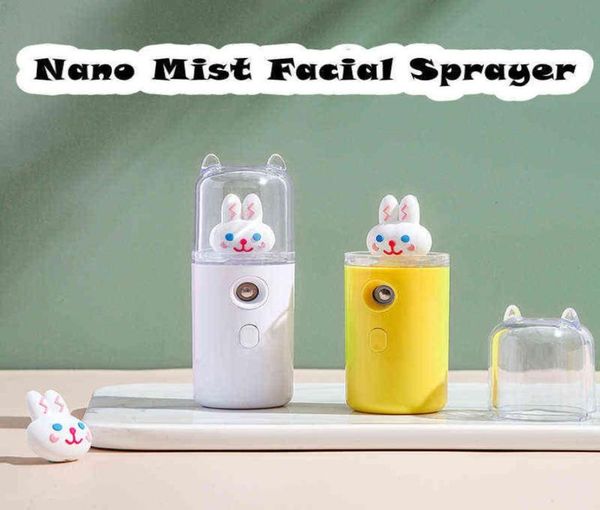

nano mist facial sprayer cold spray face skin care tools mini cute mouisture steamer usb charger beauty instrument 2205074924157