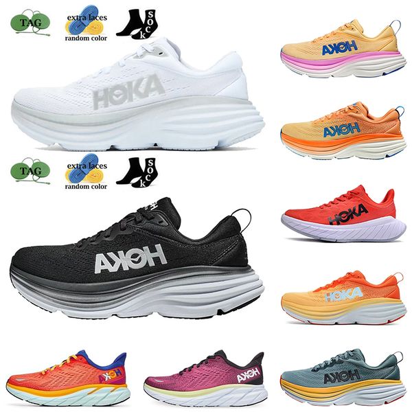 

hoka one carbon x2 running shoes clifton 8 bondi men women sneakers outer space bellweather blue ibis rose pink green tripe white amber yell