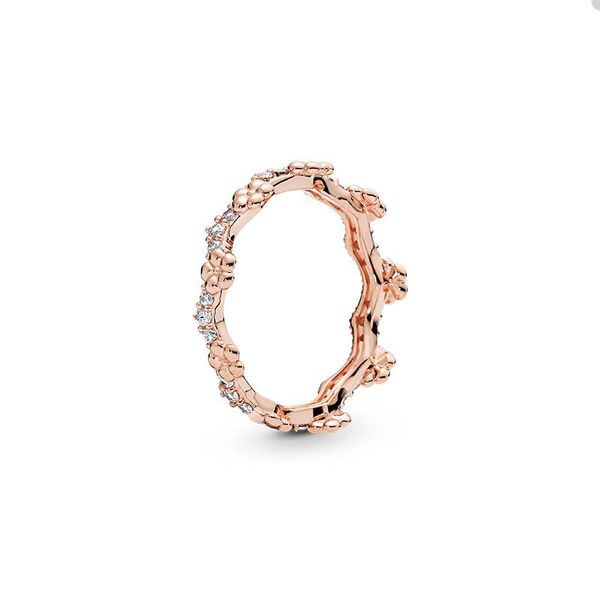 

rose gold flower crown stacking ring for pandora 925 sterling silver party jewelry designer rings for women sisters gift crystal diamond rin, Slivery;golden