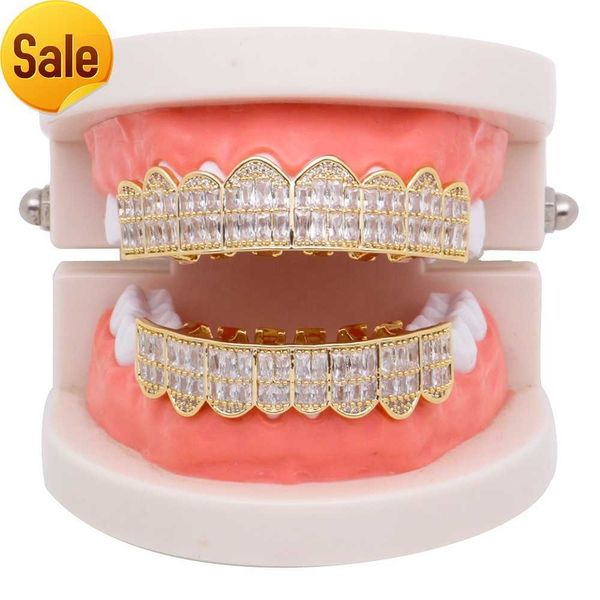 

mister jewelry 18k gold teeth grillz with baguette diamond gold grillz hip hop teeth, Silver