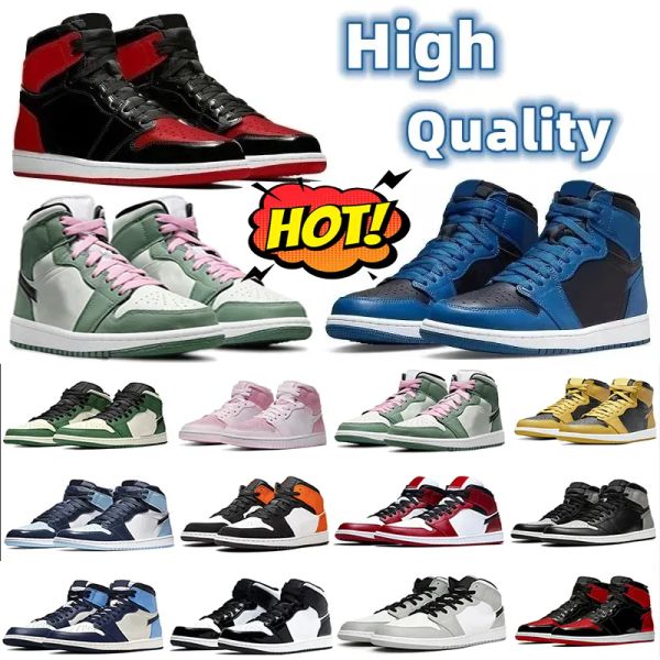 

high jumpman 1s men women basketball shoes chicago obsidian blue chill ts fragment dark mocha patent bred panda university blue retro mens t