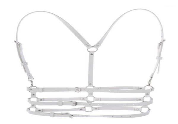 

belts women039s punk waist belt steampunk body chest harness chain faux leather adjustable with buckles and orings3950179, Black;brown