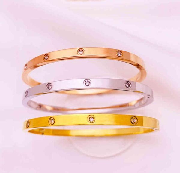 

korean version 4mm fine 10 diamond bracelet female 18k gold stainless steel openended with buckle lovers039 jewelry factory6450076, Black