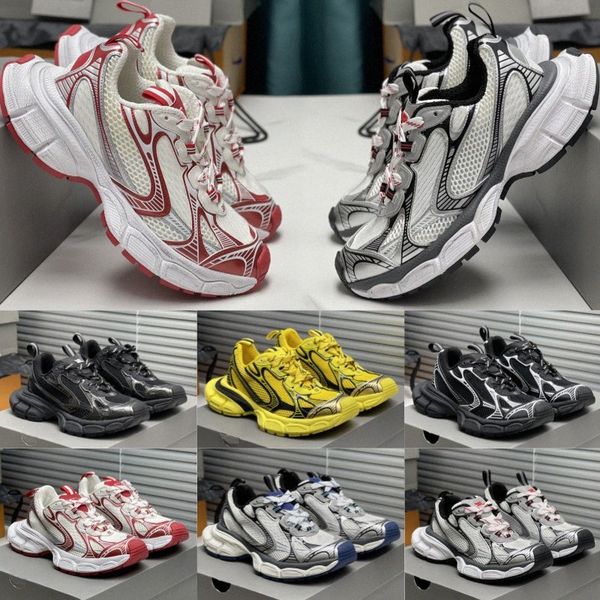 

2023 designer men runner casual shoes 3xl sneakers women polyurethane trainers black white mesh wide sole rubber platform sneaker track look