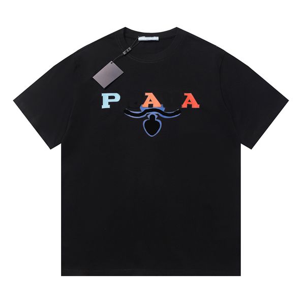 

luxury t-shirt designer t-shirt summer men's cotton crewneck short sleeve casual loose tees outdoor sports street wear pra colorful alp, White;black