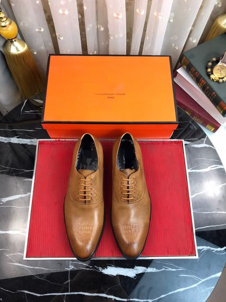 

designer men's classic retro brogue shoes patent leather mens lace-up dress business office shoes men party wedding oxfords sizes 38-45, Black