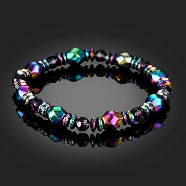 

beaded bracelet strands colorful electroplated black magnet fashion men women