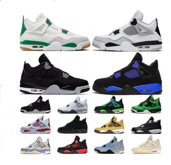 

new high j4 jorda jordam 4 basketball shoes iv mens womens jumpman jorden4s jorden 4 offs white 4s military black cats university blue red