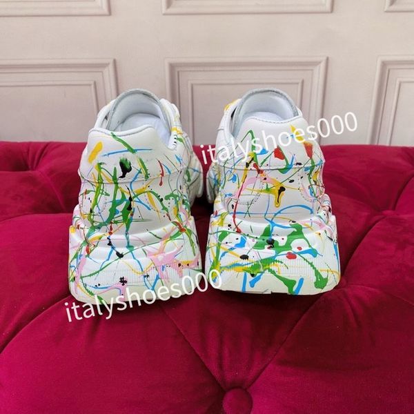 

2023casual shoes designer italy for women sneaker leather embroidered stripes white shoe flat platform walking sports trainers, Black