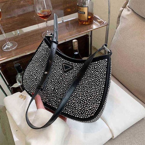 

handbag designer style 2023 crystal studded satin spring and summer fashionable armpit