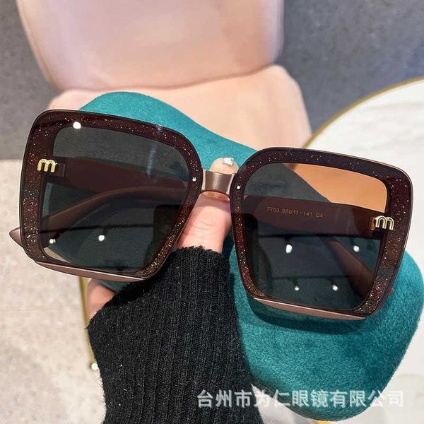 

tan for women's summer 2023 new advanced sunscreen uv protection large face thin sunglasses driving, White;black
