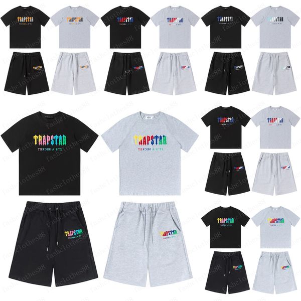 

men's t-shirts tracksuits t shirt designer embroidery letter luxury black white grey rainbow color summer sports fashion cotton cord sh, White;black