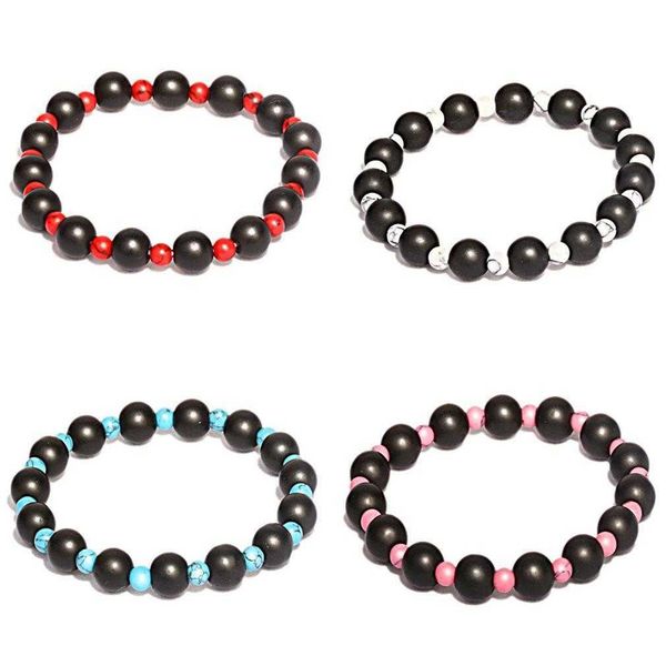 

wholesale simple charm and natural turquoise scattered beads handmade beaded bracelet string, Golden;silver