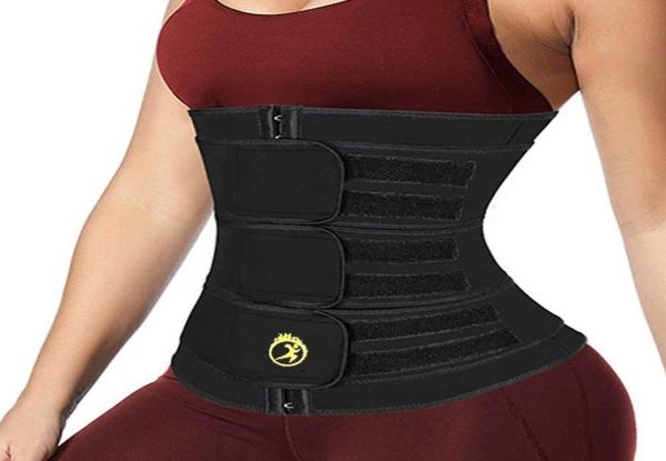 

waist support lazawg sauna belt for women sweat weight loss trainer trimmer workout slimming shaper corset faja reductora body 2217050326, Black;gray