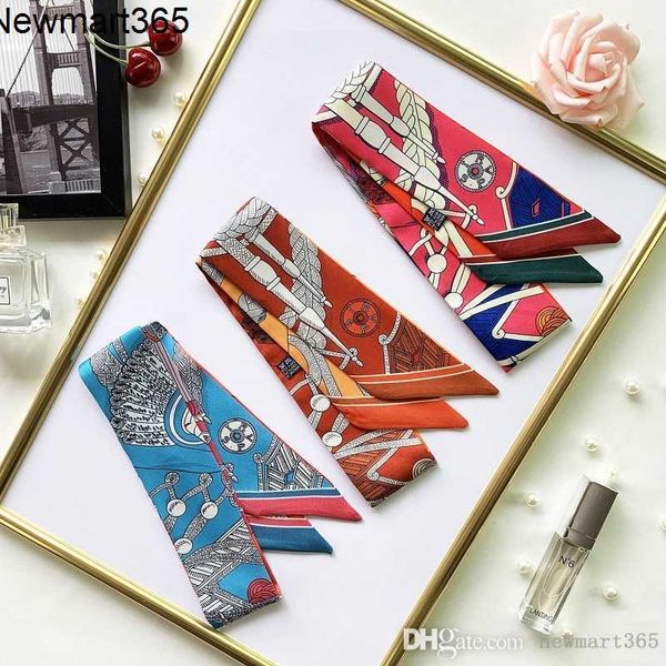 

2023 summer designer scarves tied bags with ribbons decorated bags handles printed ribbons without box, Black