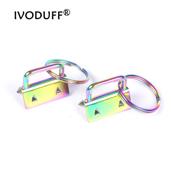 

bag parts accessories key fob hardware for strap metal rainbow color fob 1 inch 230509, Black