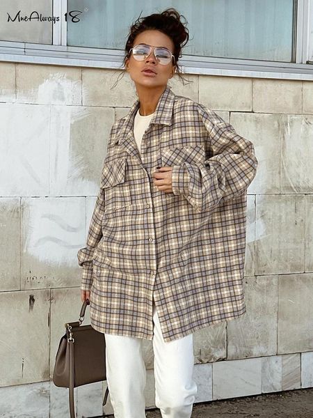 

shirts mnealways18 khaki shacket oversized shirts womens dropped shoulder plaid blouses outwear street style pockets casual 2023, White