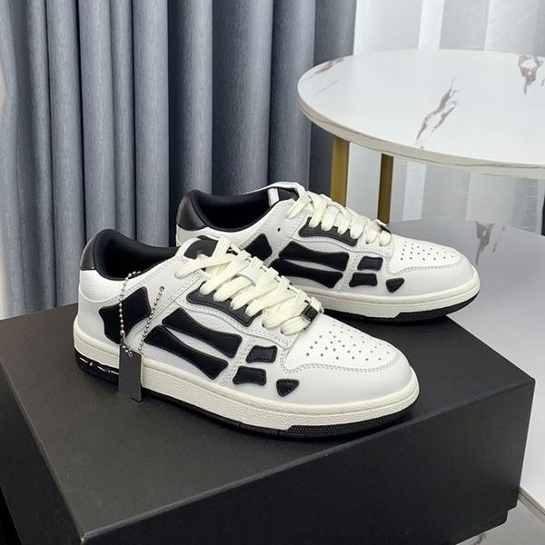 

casual shoes designer skelet bones runner low skel skeleton shoes skeletons men sports women retro sneakers black white leather lace up trai