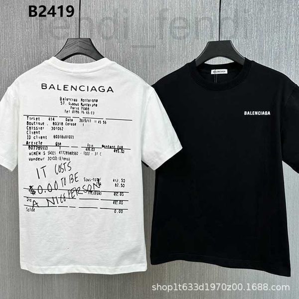 

men's t-shirts luxuriousquality designer shirt mens t-shirts men sweaters balencg wide loose fit short sleeve t-shirt fashion double si, White;black