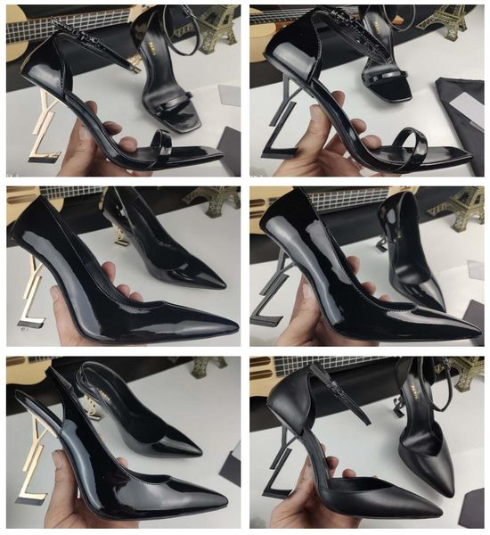 

classics women shoes heels sandals fashion beach thick bottom dress shoe alphabet lady sandal leather high heel lides 688, Black