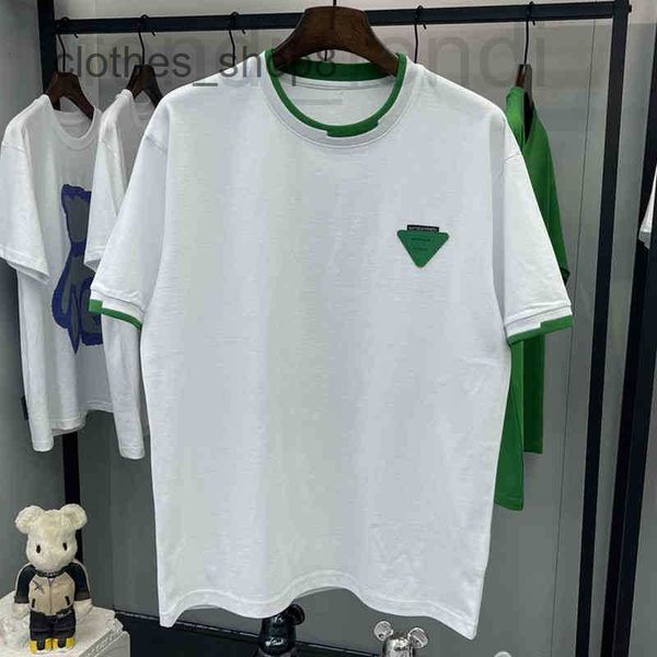 

men's t-shirts luxuriousbrand 2023 t designer t-shirts shirts bottegas sweatshirts fashion thread summer triangular label loose backing, White;black