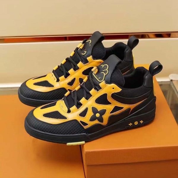 

designer 1854 skate casual shoes men sneakers rubber platform trainers genuine leather sneaker multicolor lace-up skate shoes fashion runnin, Black