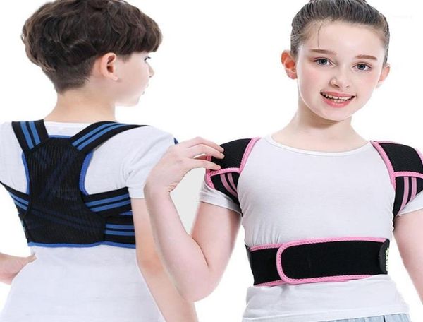 

adjustable children posture corrector back support belt kid boy girl orthopedic corset spine lumbar shoulder braces health5767620, Black;blue