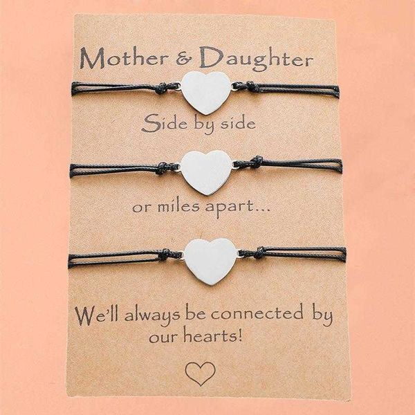 

mother card bracelet fashion simple glossy stainless steel love woven for women, Golden;silver