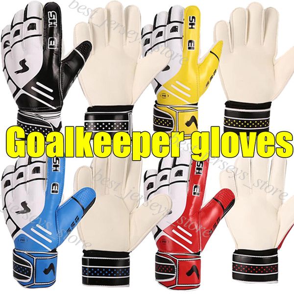 

2023 goalkeeper gloves men size finger protection professional 5 colors latex product men football gloves adults thicker soccer sports glove, Black