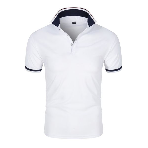 

men's polos summer shirts casual business social short sleeve s stand collar comfortable shirt 230510, White;black