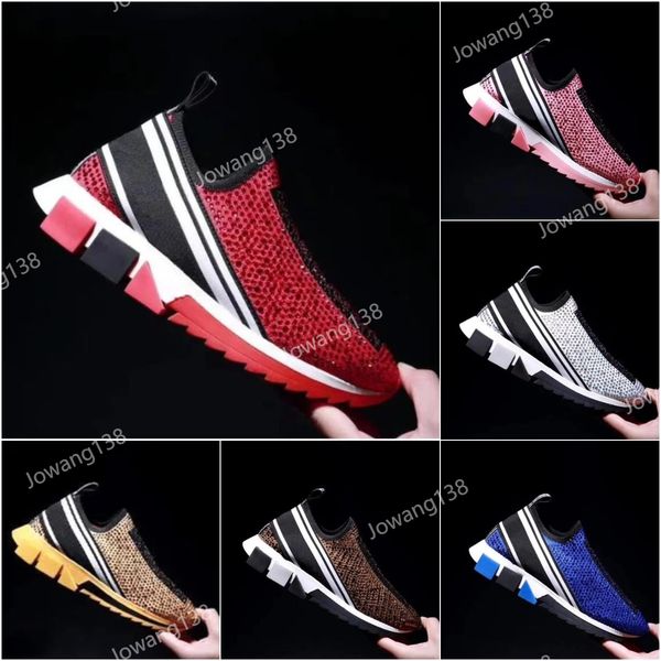 

sorrento sneakers designer stretch mesh knit sock shoes speed trainers geometric sole two-tone rubber slip-on men women casual shoe size 35-, Black