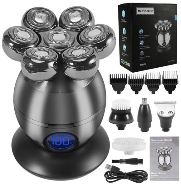 

electric shavers men grooming kit wet dry shaver beard hair trimmer razor rechargeable bald head shaving machine lcd display 221115352305