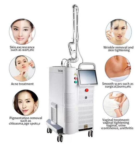 

new 60 watts co2 fractional laser machine for skin rejuvenation repair lift anti aging acne scars freckles stretch marks removal 10600nm las, Black