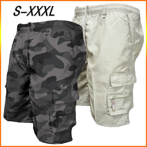 

men's shorts trending mens casual multi-pocket loose five pants summer beach tooling fashion men cargo 230510, White;black