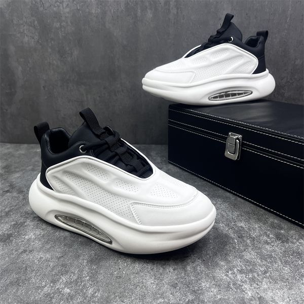 

dress shoes sneakers men walking comfortable breathable father footwear platform increasing height casual sports 230509, Black