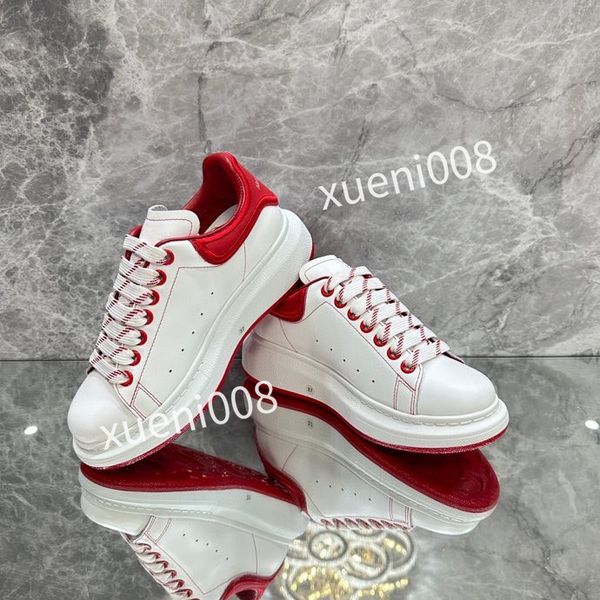 

2023women casual shoes designer womens leather lace-up sneaker fashion running trainers letters woman shoes flat printed gym sneakers, Red;white
