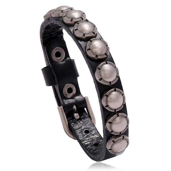 

punk jewelry retro cattle leather bracelet personality creative, Golden;silver