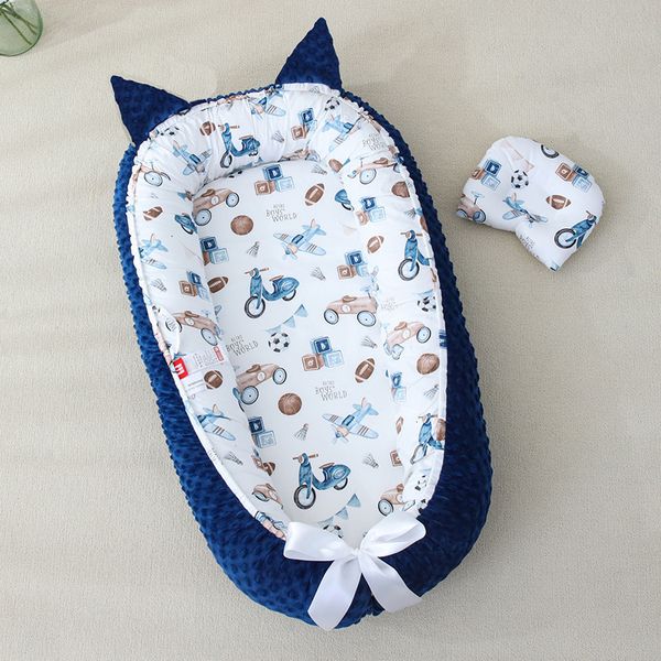 

bassinets cradles portable knot baby crib cushion with pillow sleeping nest bed travel bassinet infant cot bumper 0-24months 230510