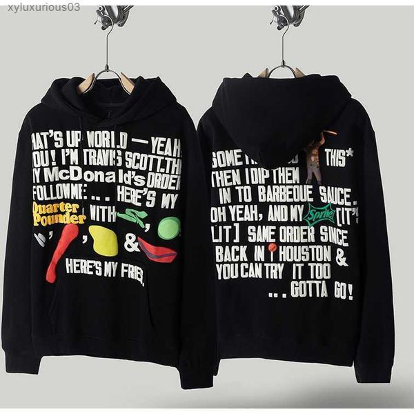 

men's hoodies traviss scotts designer sweatshirts pullover fashion hoodie high women's hooded sweater casual classic brand long sl, Black