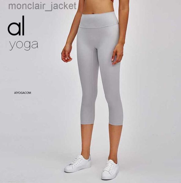 

designer alos yoga new t-zone exercise yoga capris are comfortable and naked slim and hip lifting fitness pants for women, Black