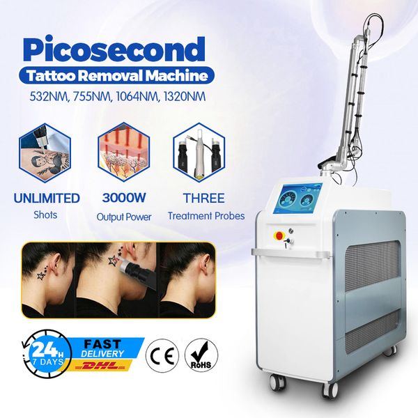

picosecond laser 755nm nd yag lasers therapy pigment tattoo scar mole freckle removal dark spot remover beauty machines, Black